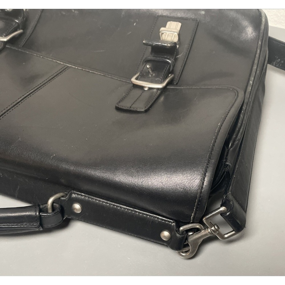 Vintage COACH F06455 Thompson Black Leather Briefcase Laptop Messenger Bag - Picture 8 of 16